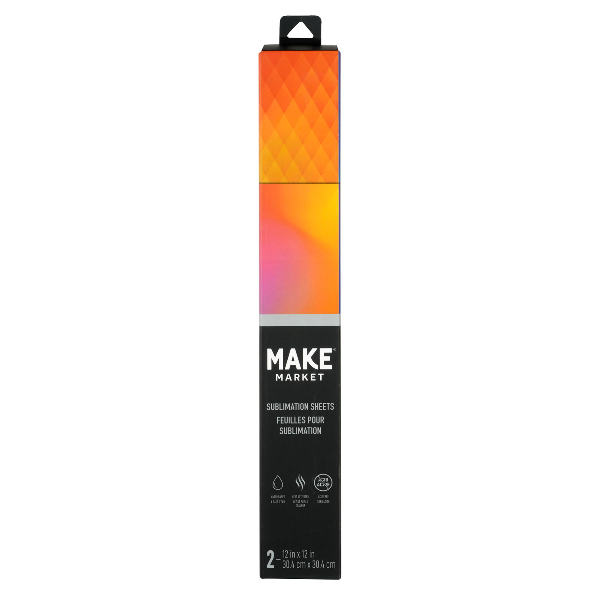 12" x 12" Rainbow Sublimation Sheets, 2ct. by Make Market®